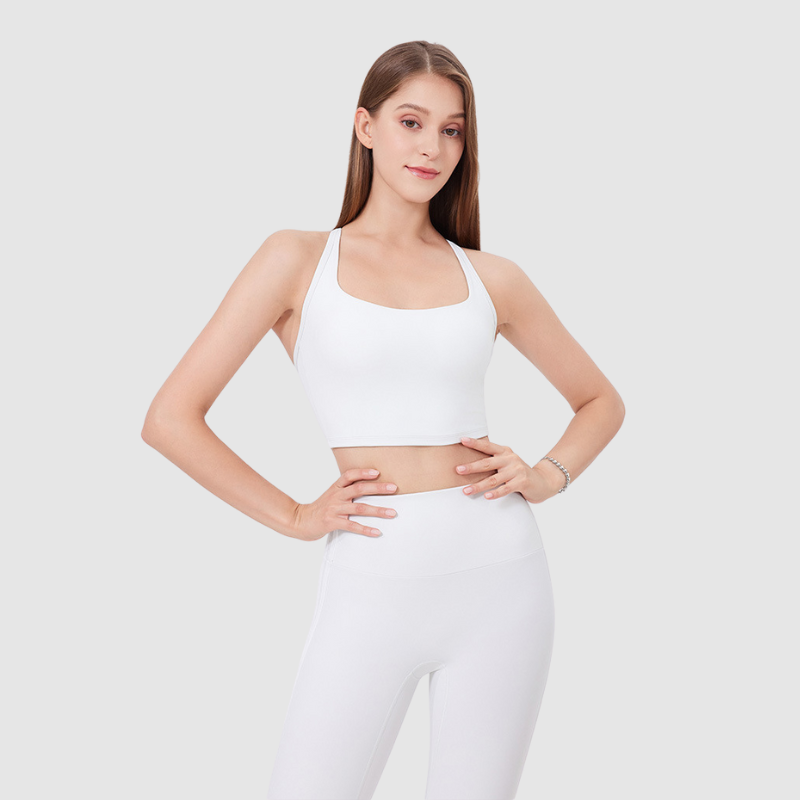 Beyaz Askılı Bra Spor Sütyeni