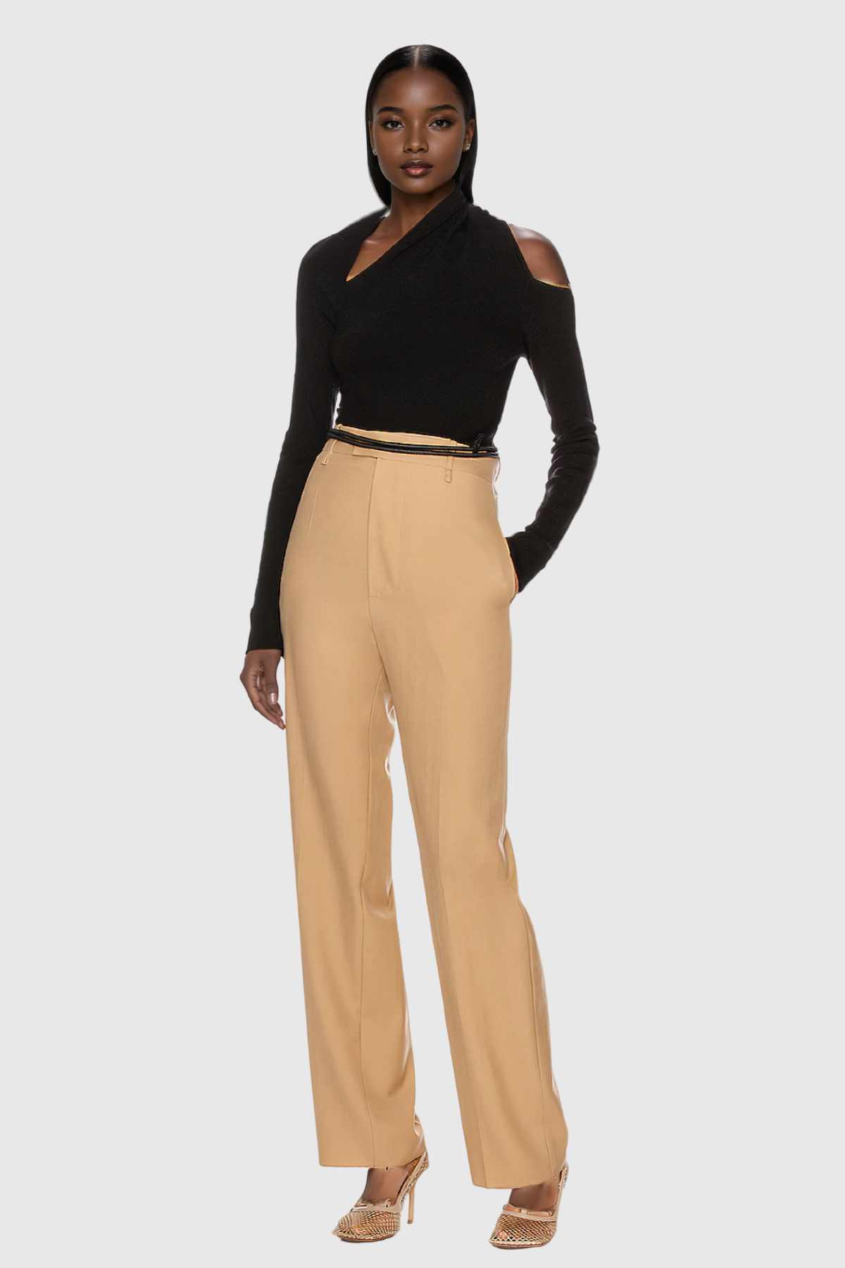 Acatzin Dekolteli Dantelli Asimetrik Bodycon Üst