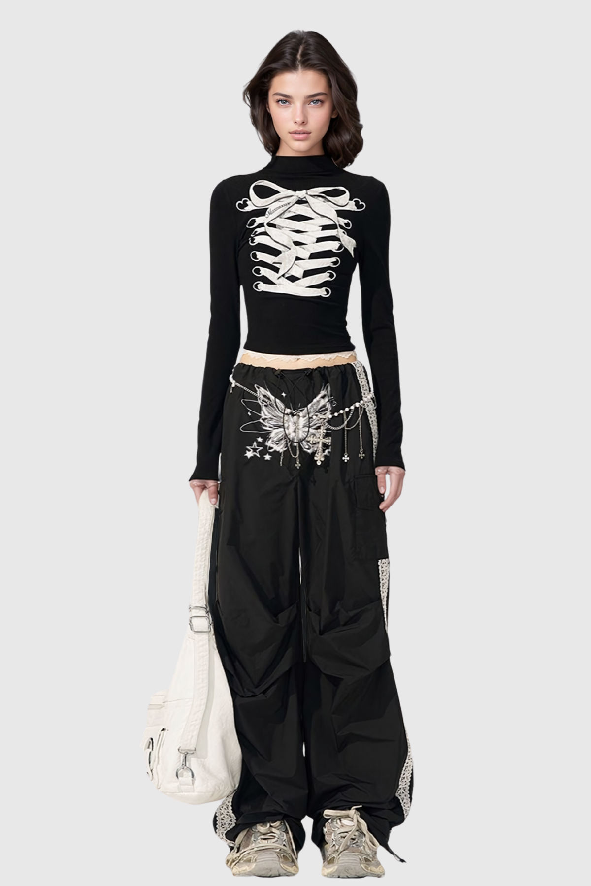 Acevedo Desenli Uzun Kollu Bodycon Üst