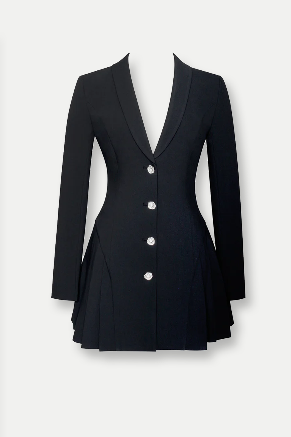 Acosta Dalma Plise Blazer Mini Elbise Siyah