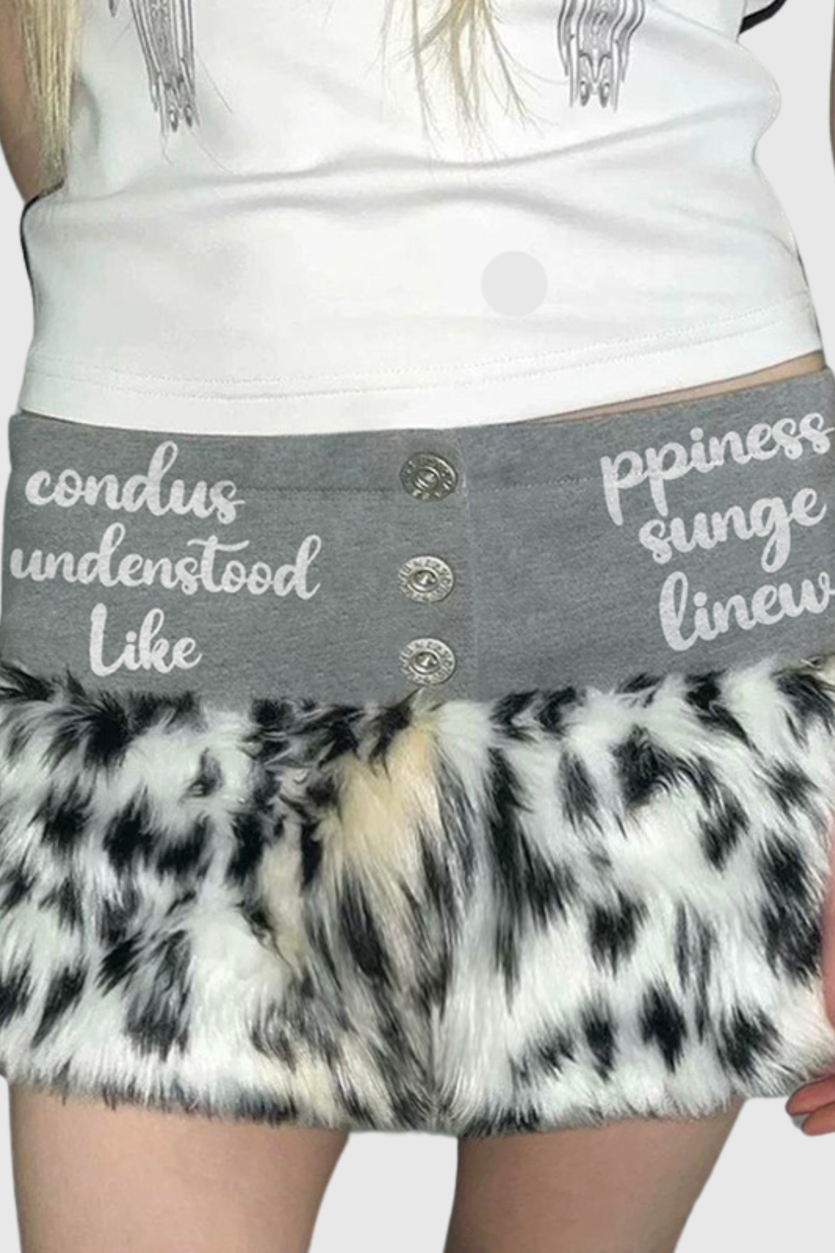 Ahmad Deconstruct Leopar Kürk Kısa Etek