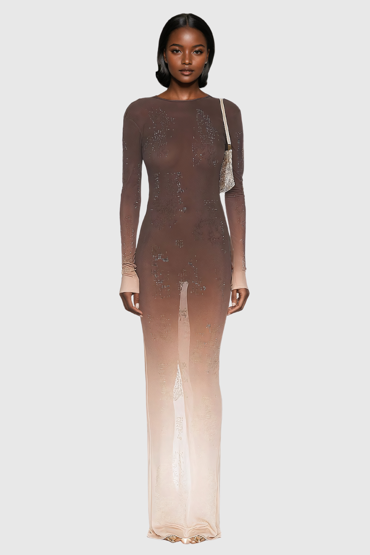 Akanji Hayley Taşlı Bodycon Maxi Elbise