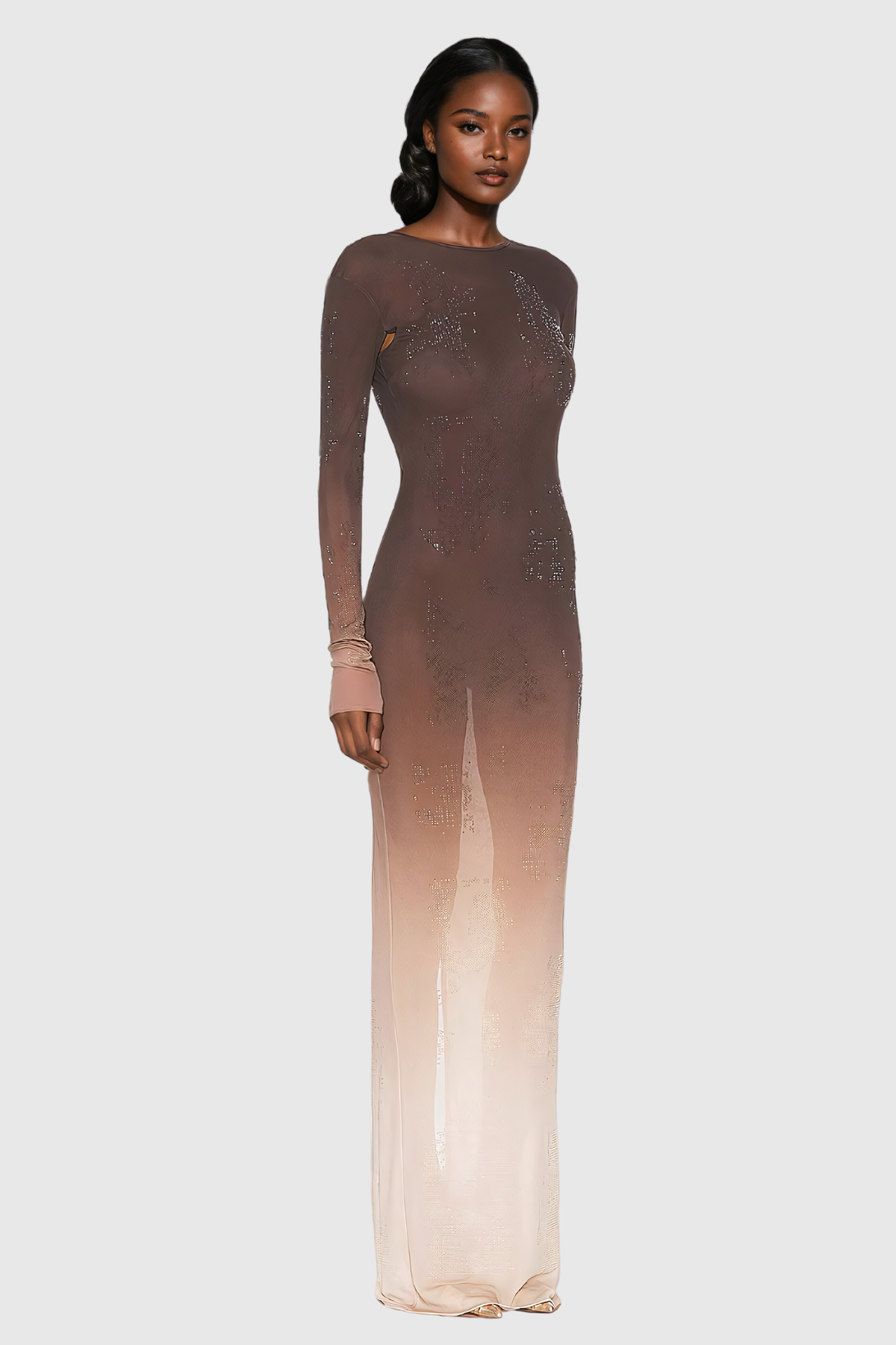 Akanji Hayley Taşlı Bodycon Maxi Elbise
