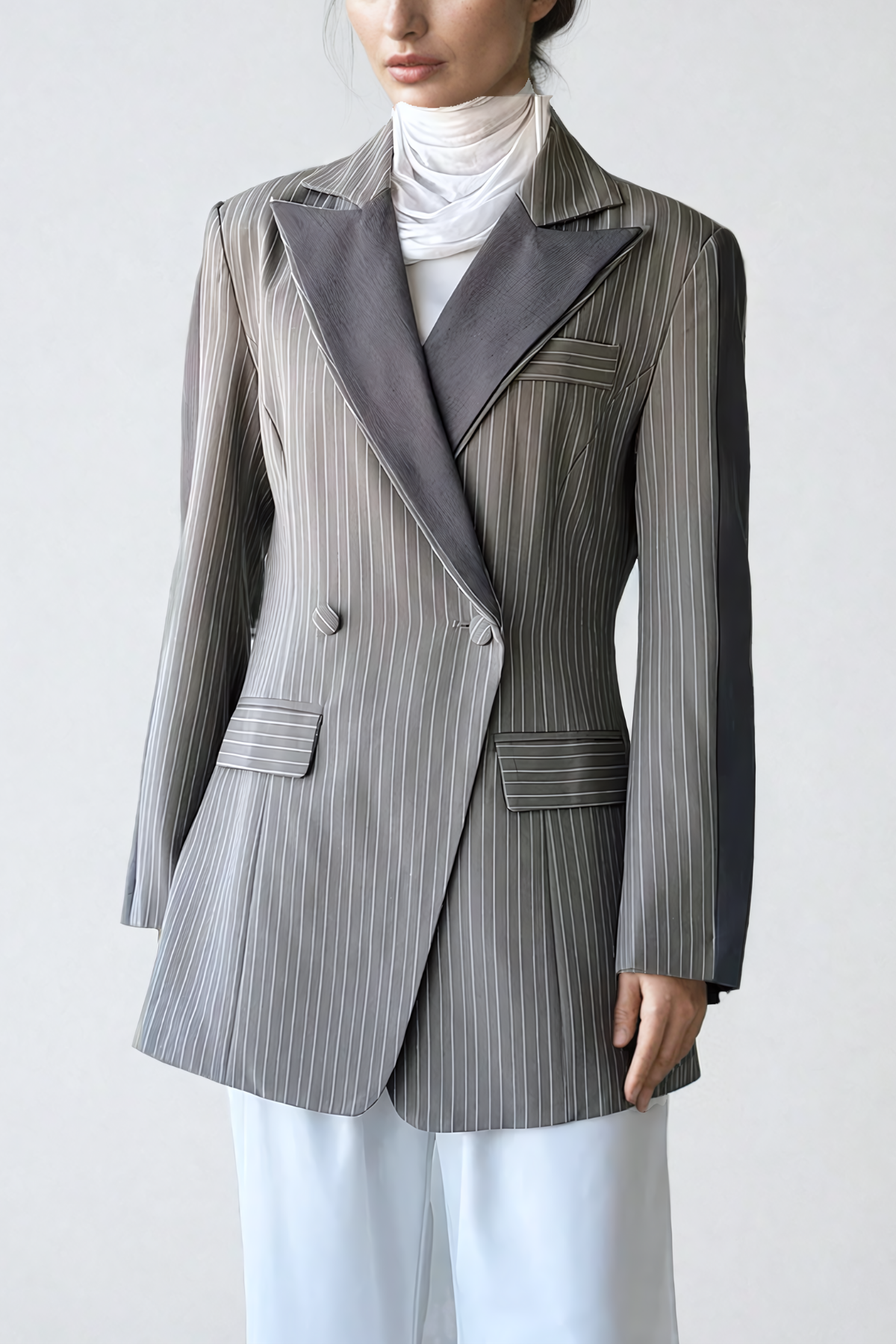 Alef Çizgili Yaka Blazer