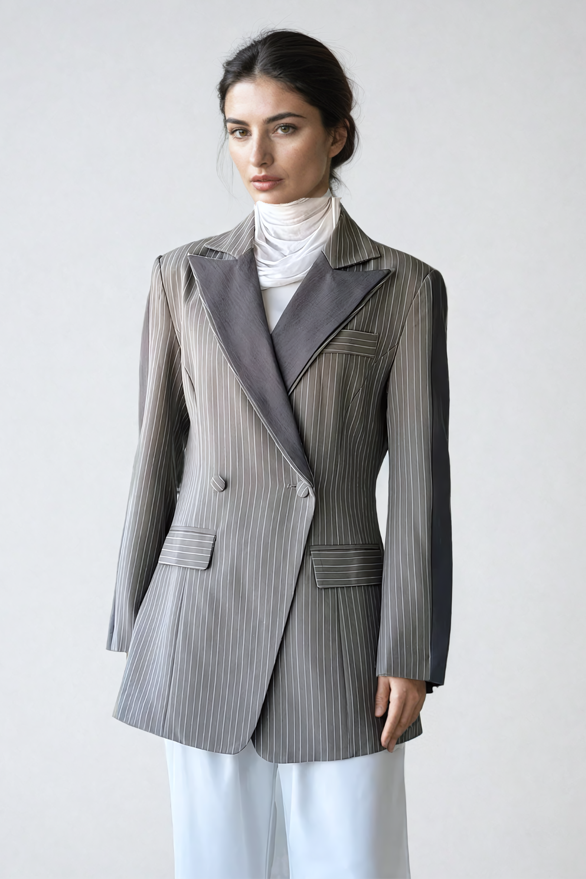 Alef Çizgili Yaka Blazer