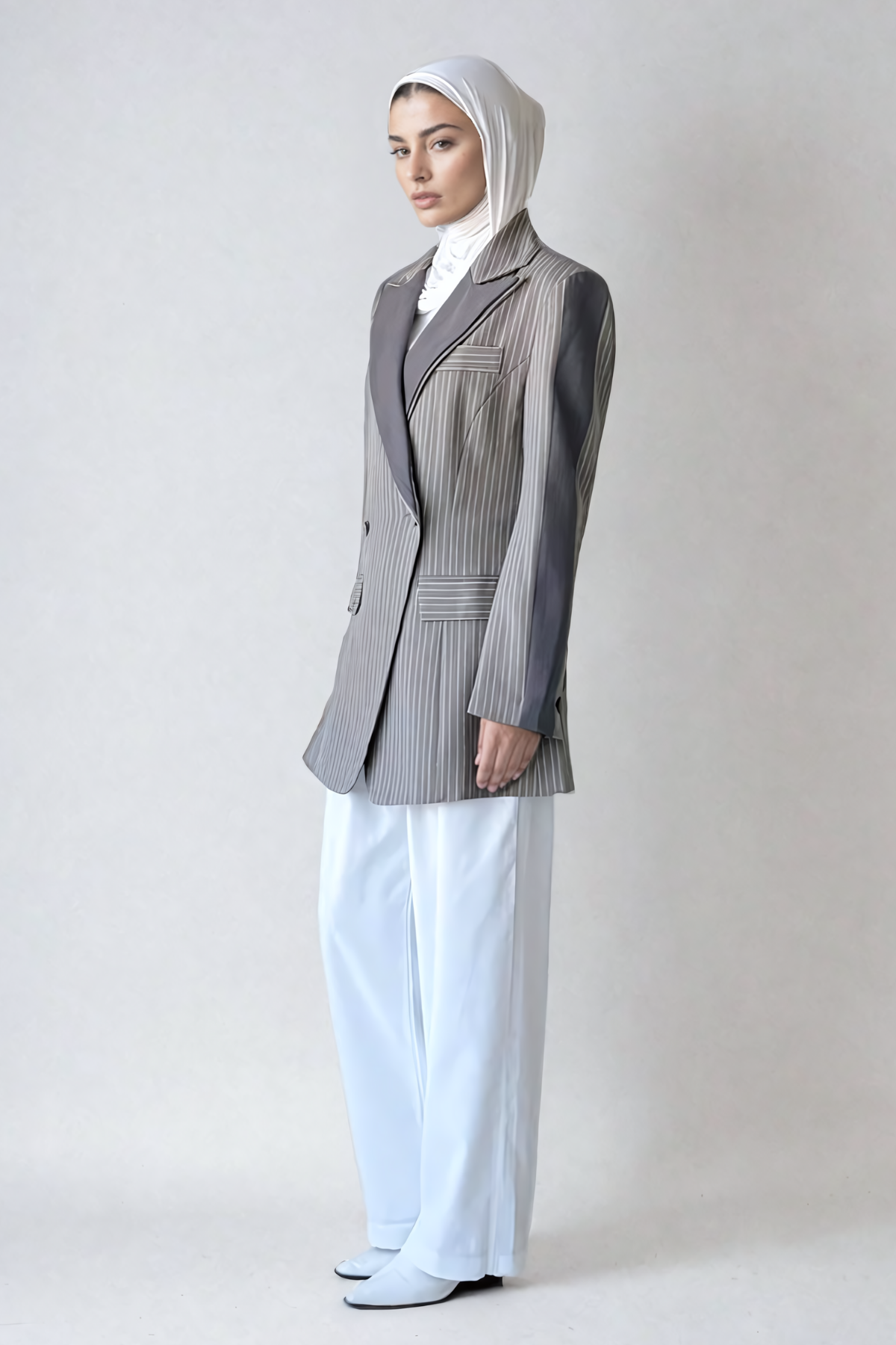 Alef Çizgili Yaka Blazer