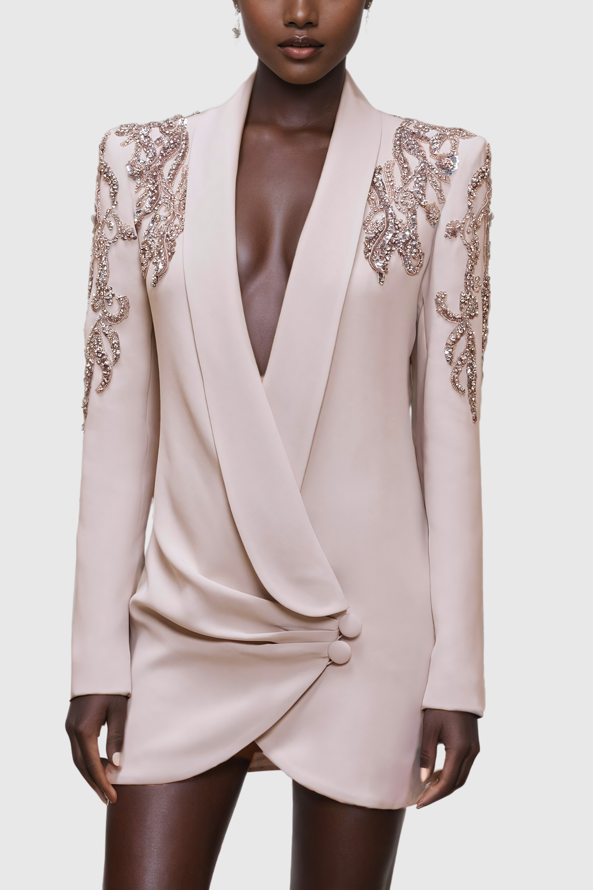 Alliance Taşlı Dantelli Dalma Blazer Mini Elbise