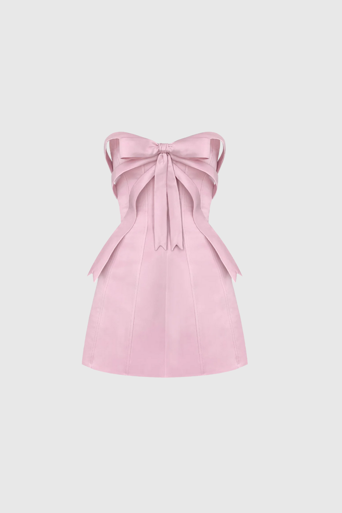 Ananiasz Askısız Fiyonklu Dar Pembe Mini Elbise