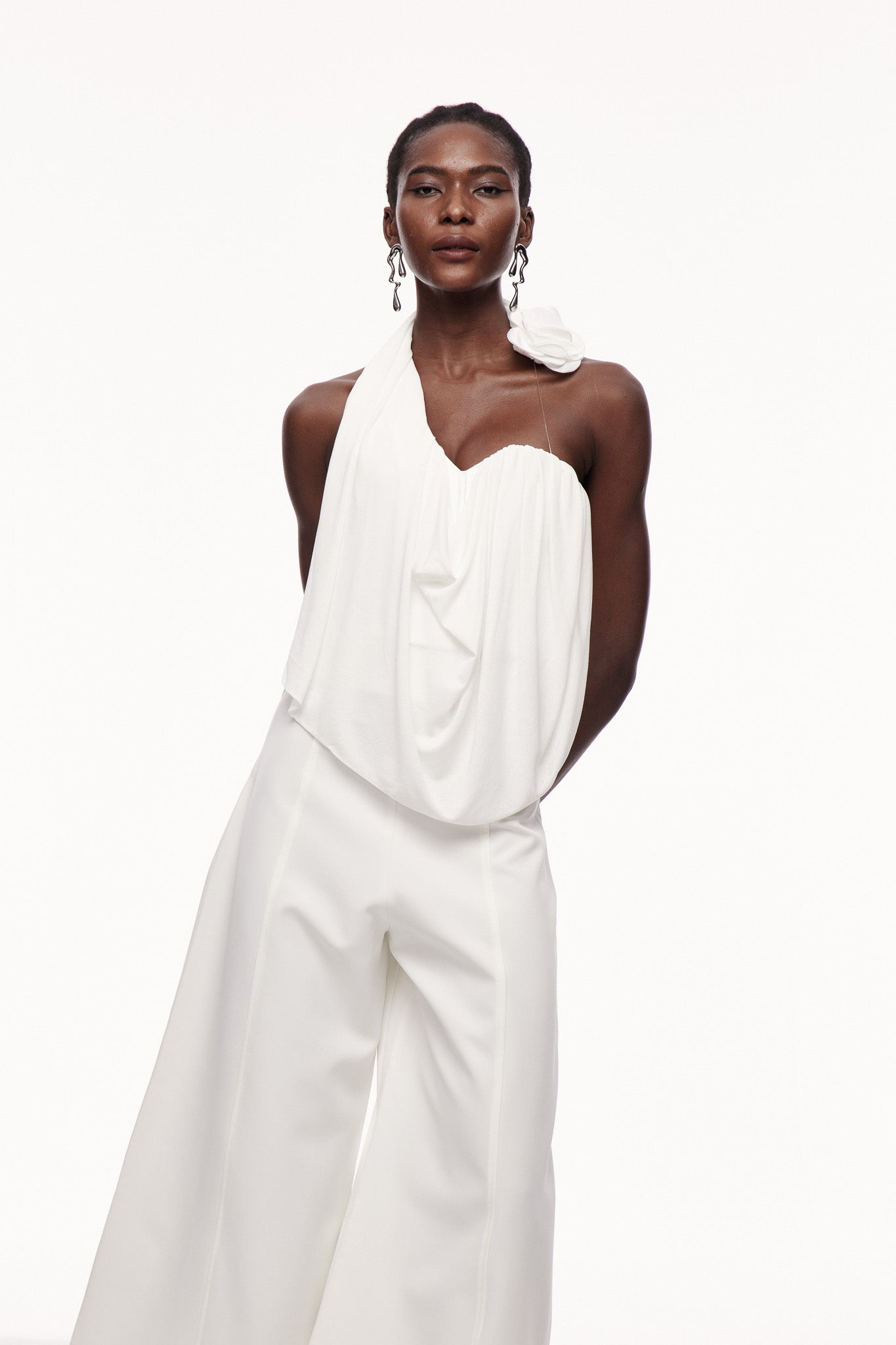 Anca Çizgili Geniş Pantolon