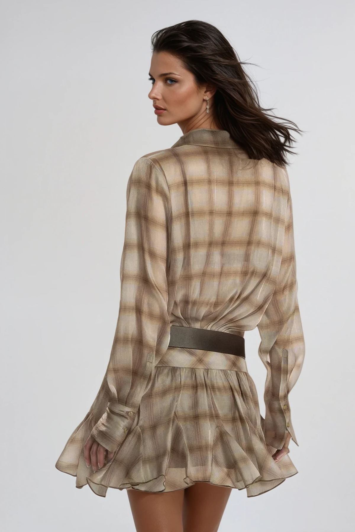 Ardal Grid Mini Elbise