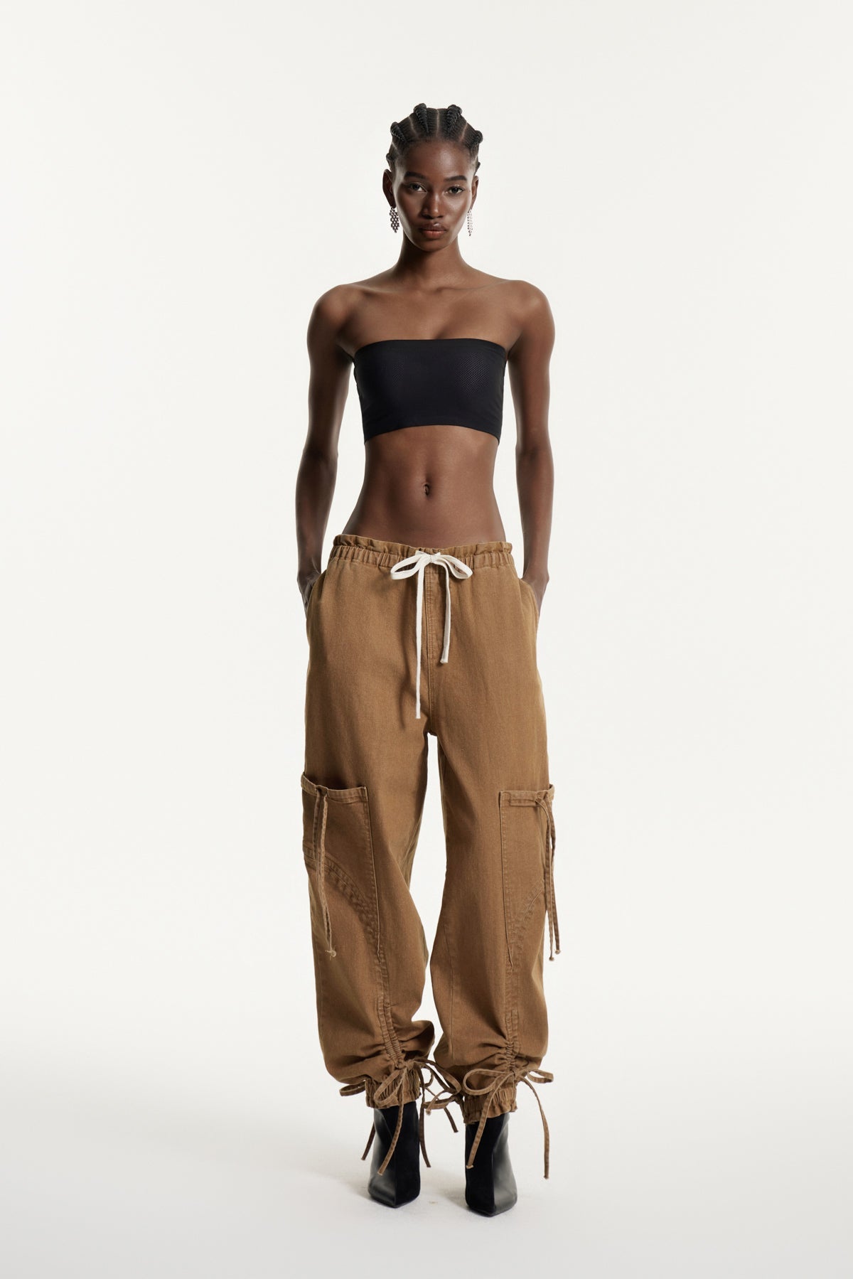 Astrid Haki Bağcıklı Kot Pantolon