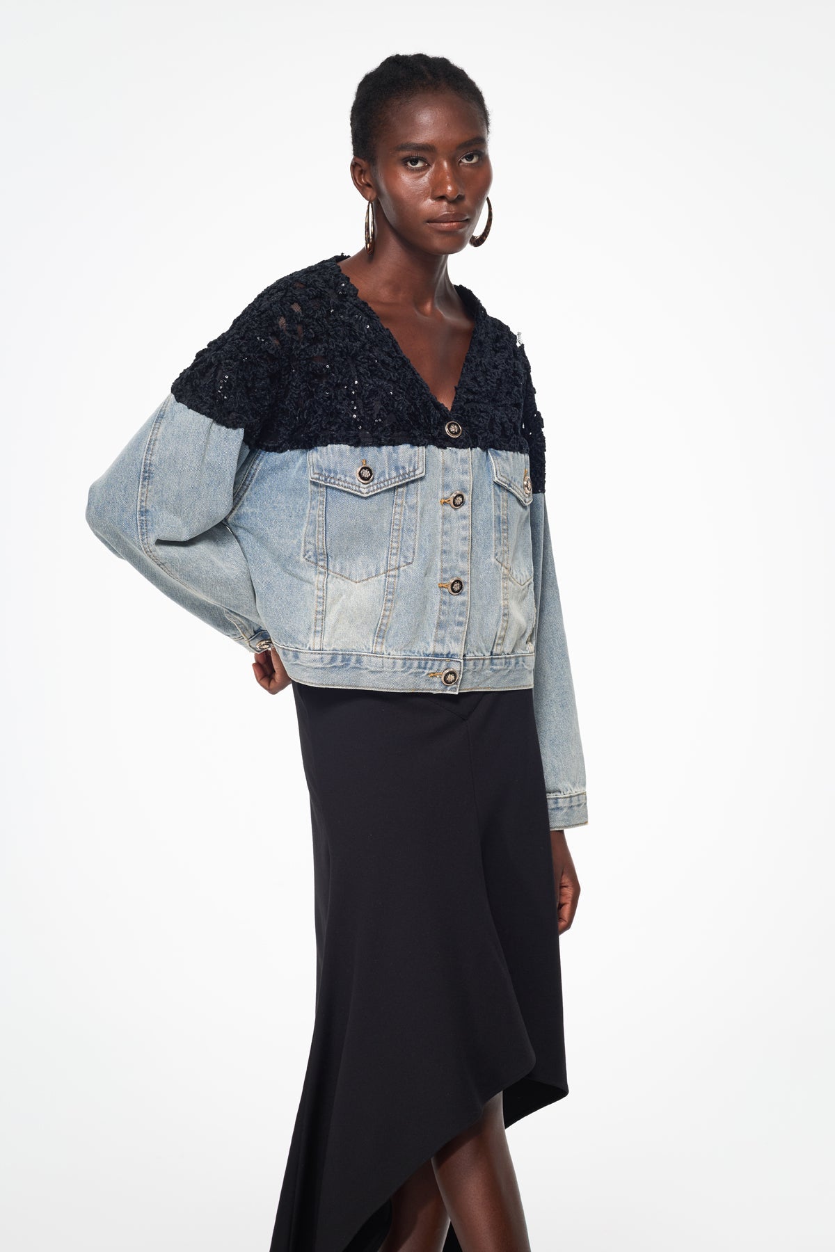 Bakhtiyar İşlemeli Payet Denim Ceket