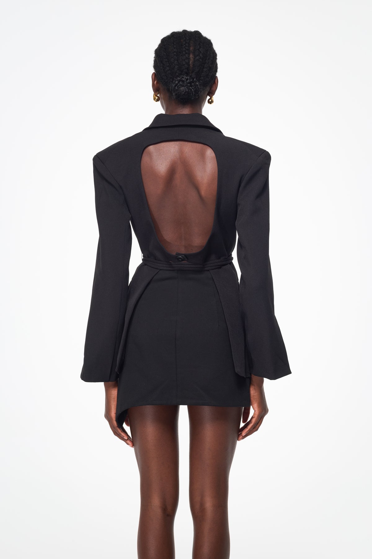 Balarabe Sırtı Açık Bağcıklı Blazer