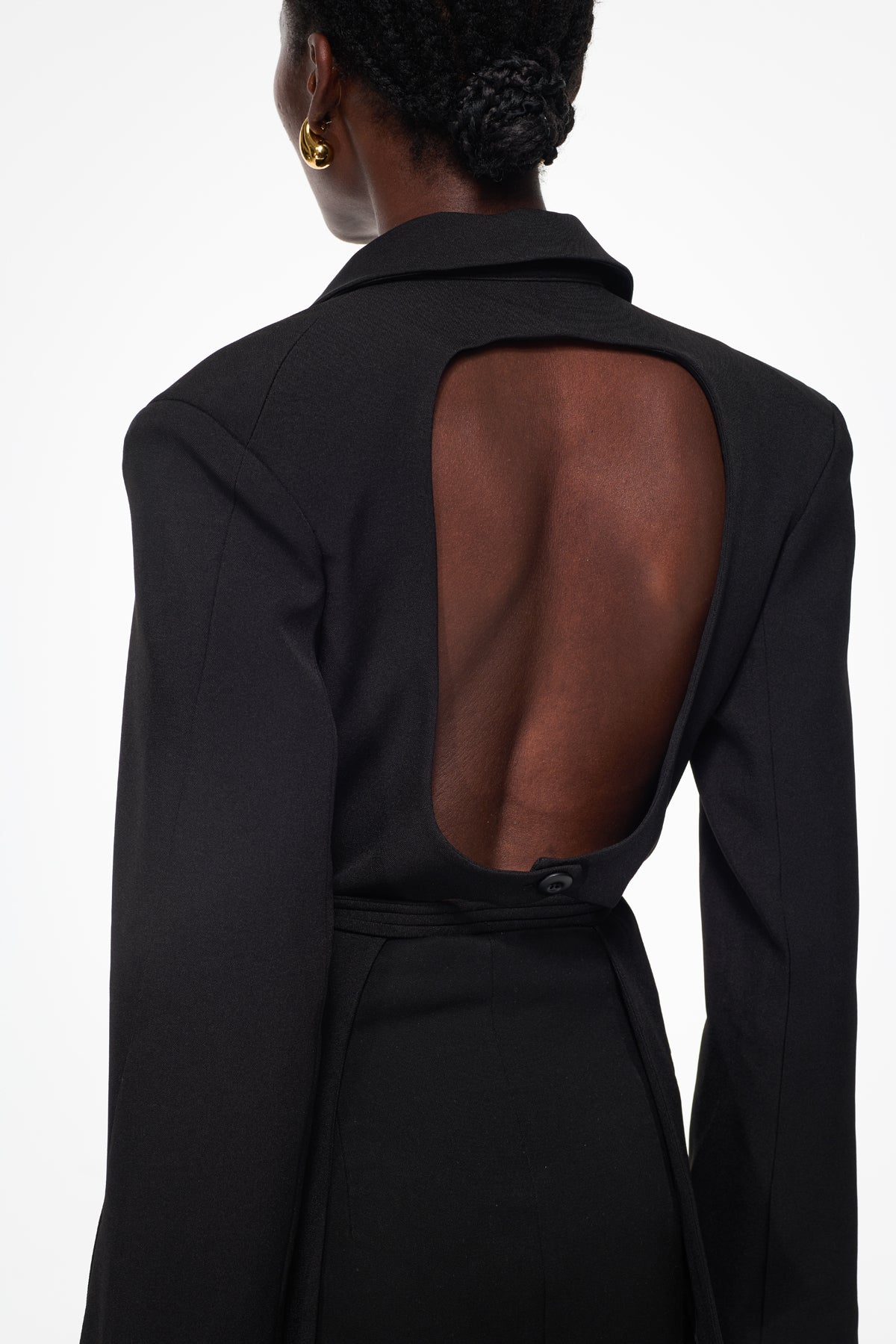 Balarabe Sırtı Açık Bağcıklı Blazer