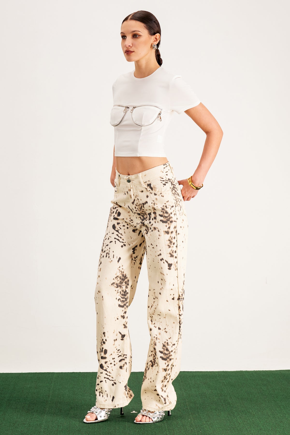 Balwinder Ağartılmış Leopar Pantolon