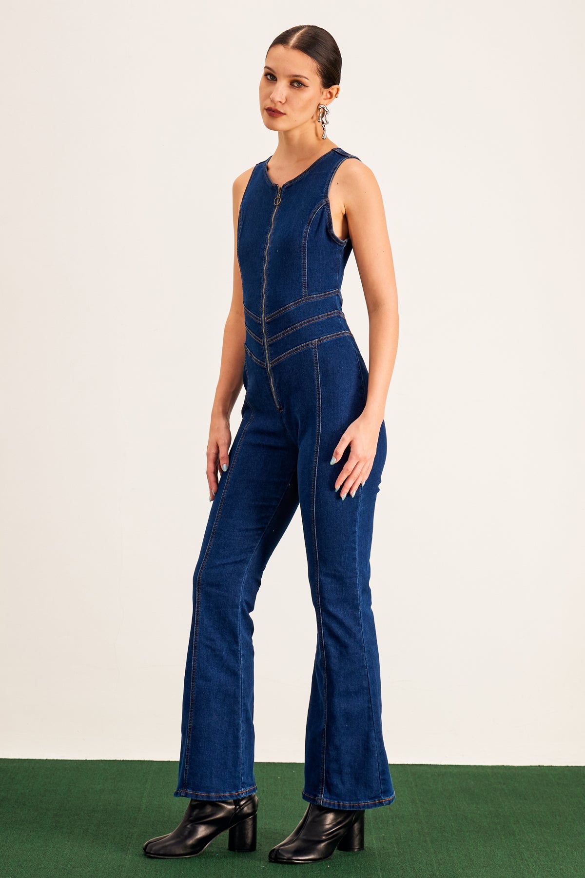 Barb Plunge Cutout Bodycon Kot Tulum