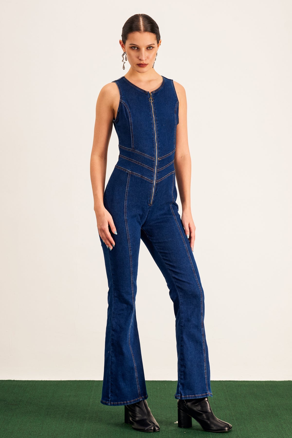Barb Plunge Cutout Bodycon Kot Tulum