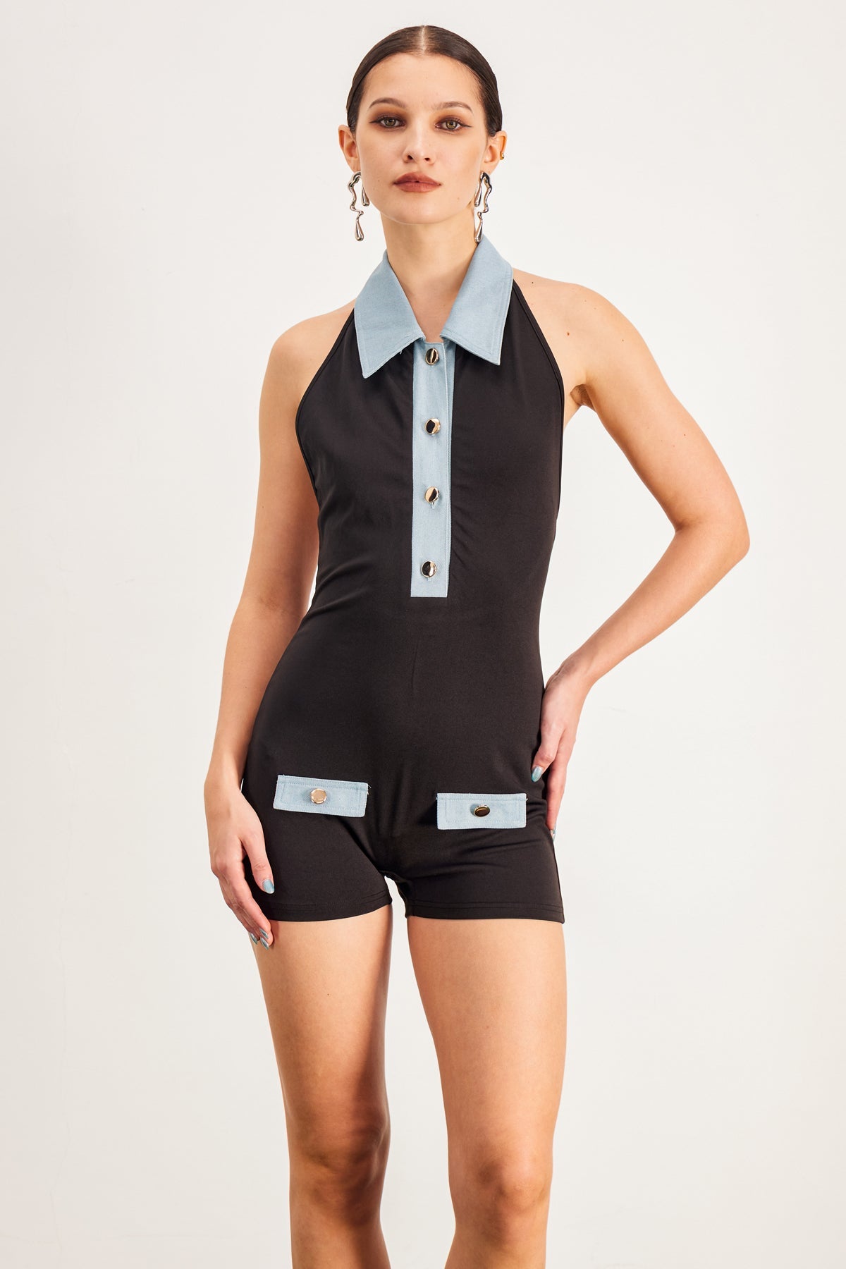 Barbie Polo Yaka Sırtı Açık Tulum