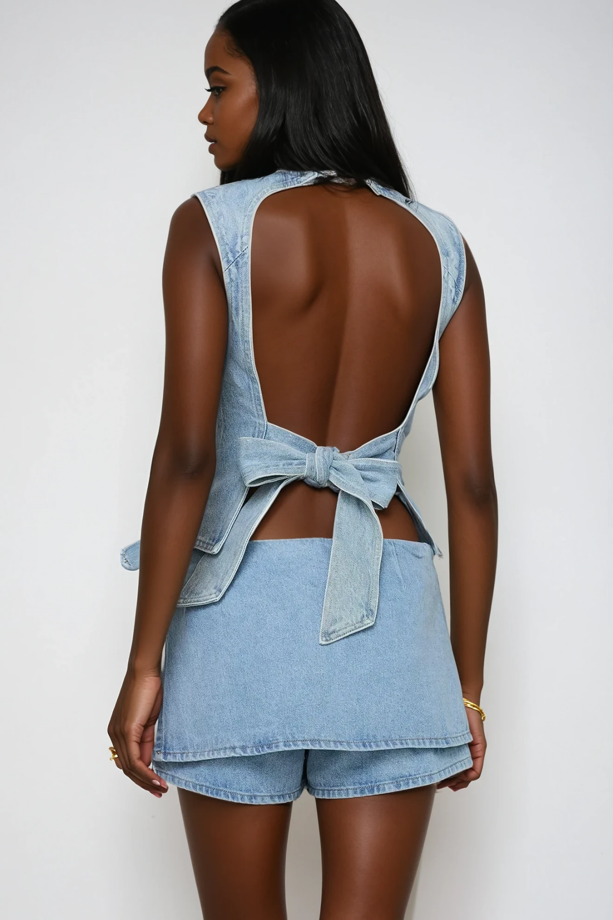 Bartholomeus Cep Deconstruct Denim Mini Etek Açık Mavi