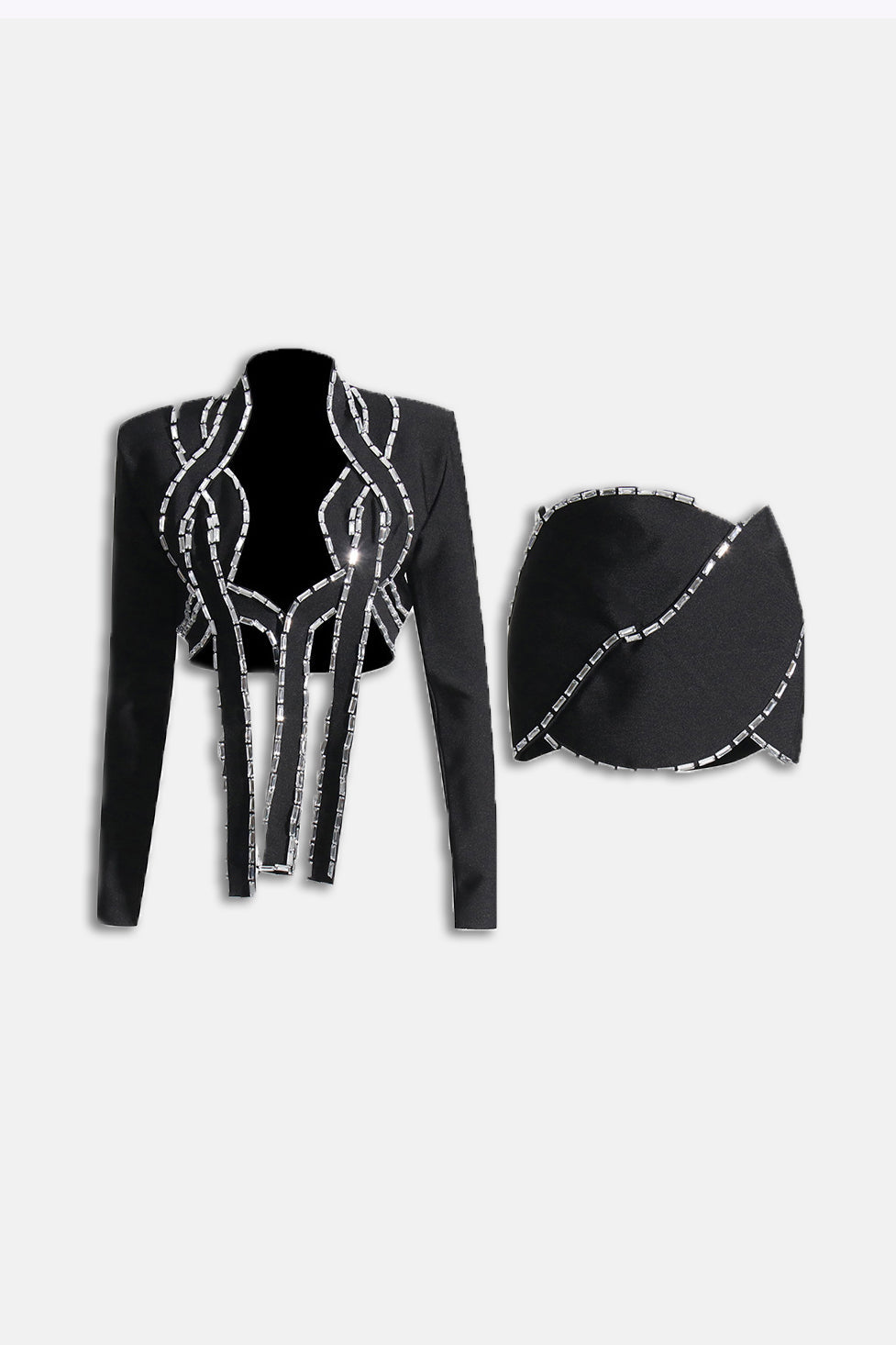 Blake Süslü Bandaj Kısa Blazer Takım