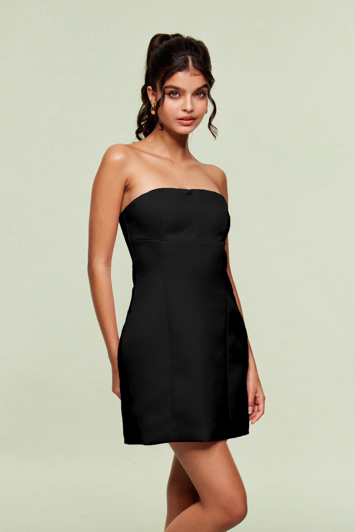 Blanche Straplez Mini Siyah Elbise