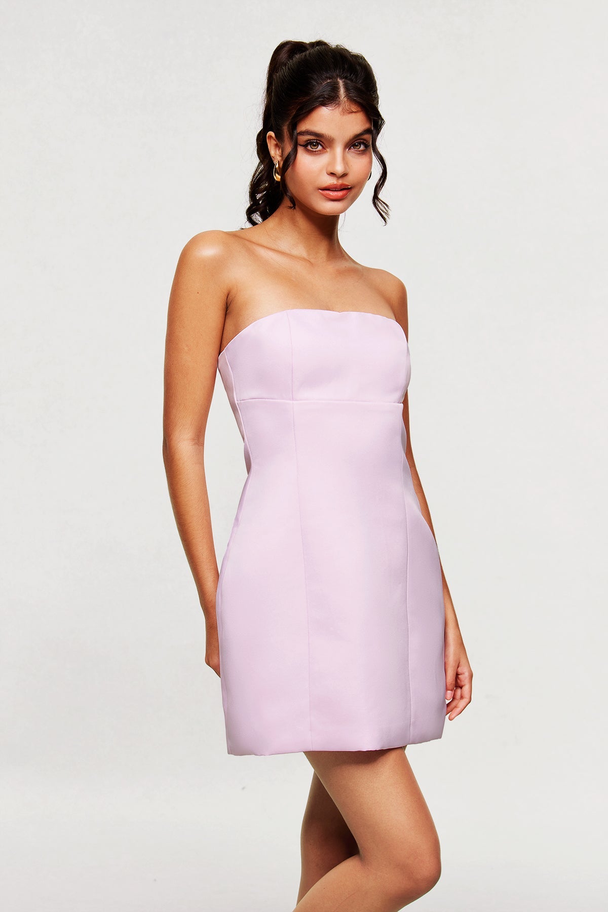 Blanche Straplez Mini Pembe Elbise