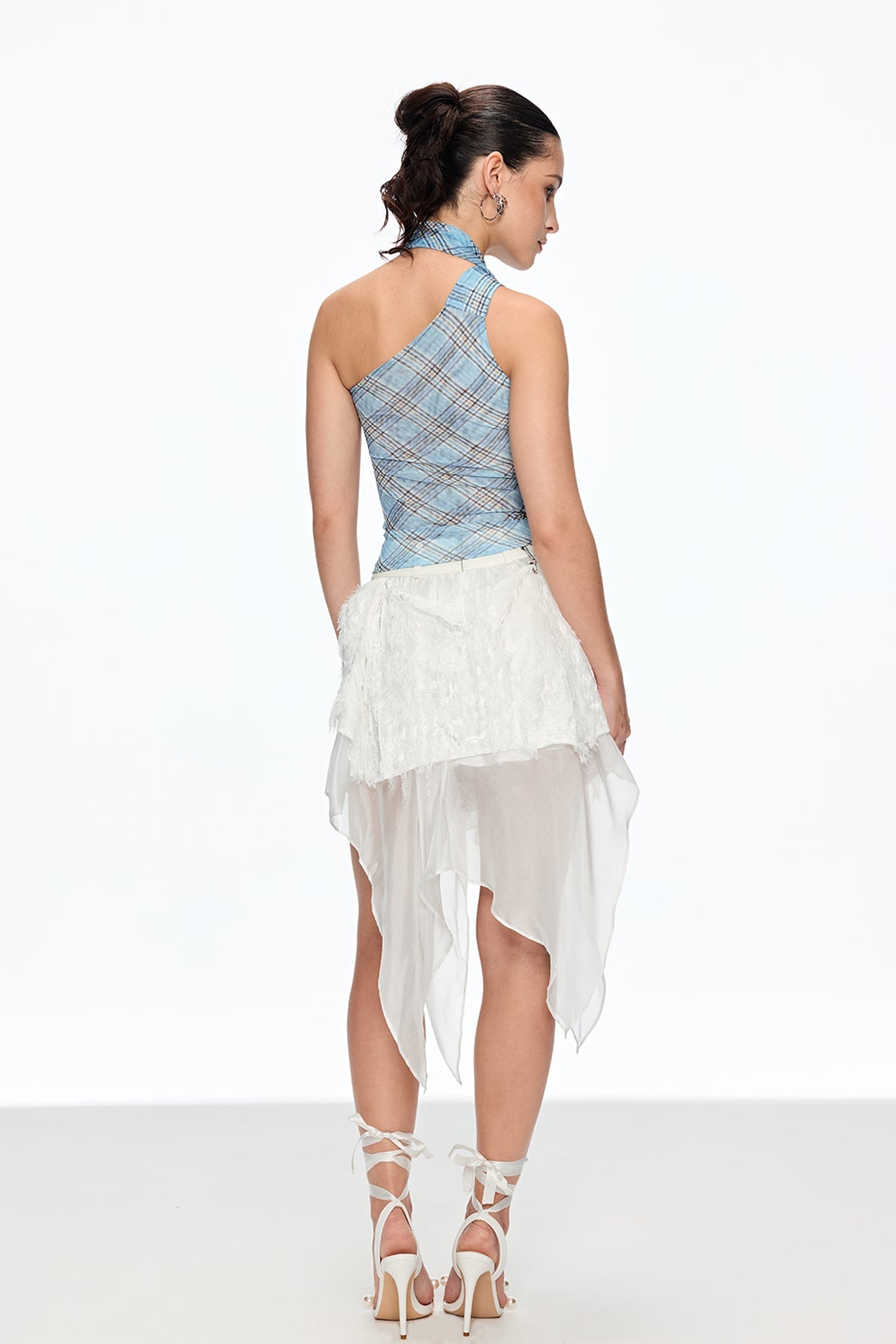 Cainnech Grid Halter Yaka Üst
