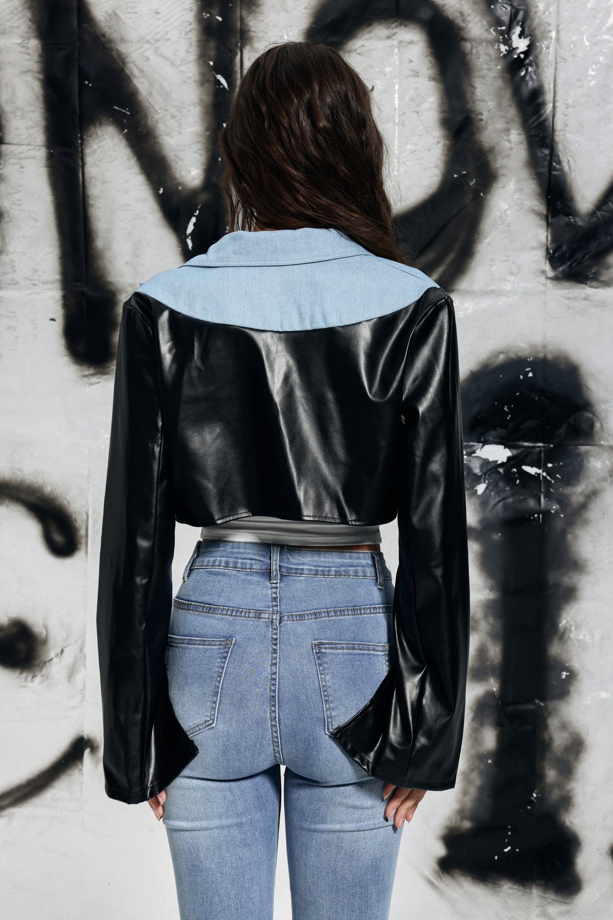 Calloway Denim Deri Kısa Ceket