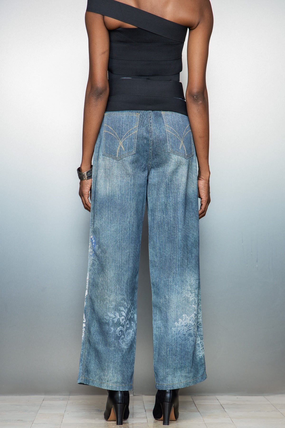 Casimir Fiyonklu Baskılı Kot Pantolon