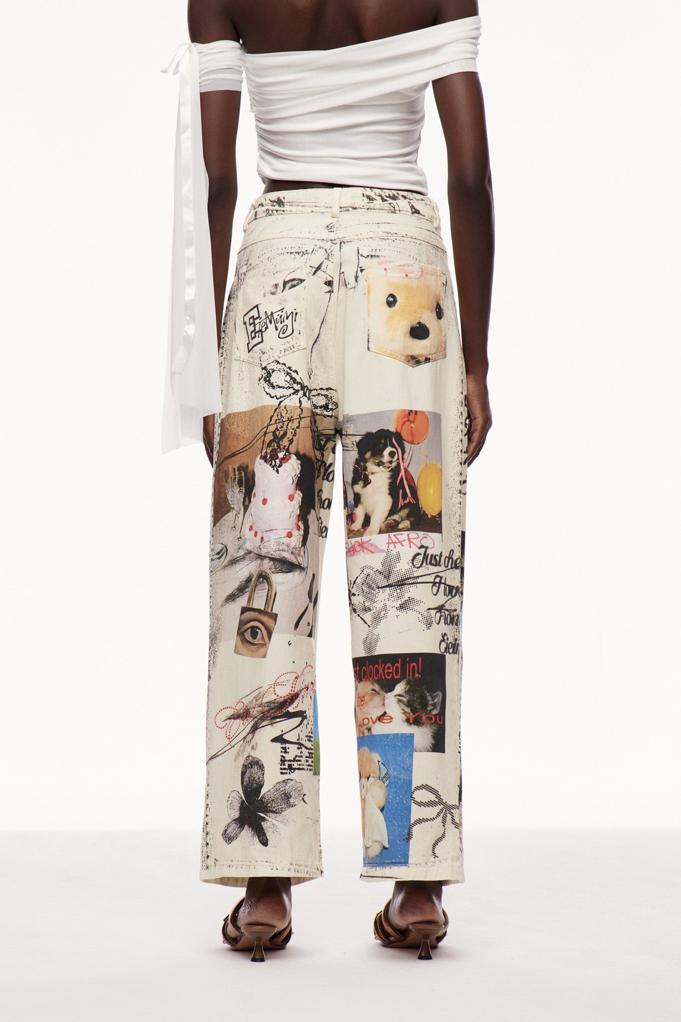 Cayley Baskılı Tie Dye Kot Pantolon