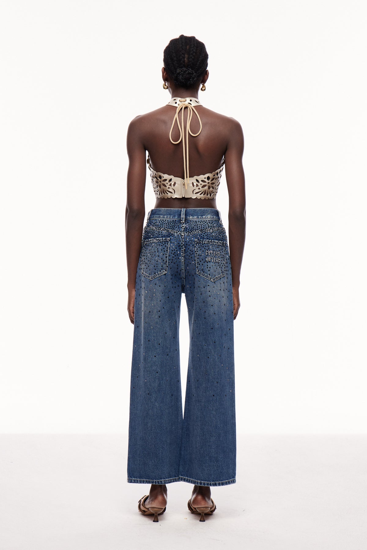 Ceri Rhinestones Kot Pantolon