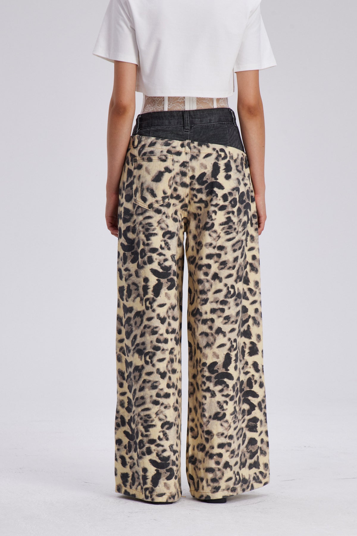 Chas Leopar Parçalanmış Kesikli Kot Pantolon