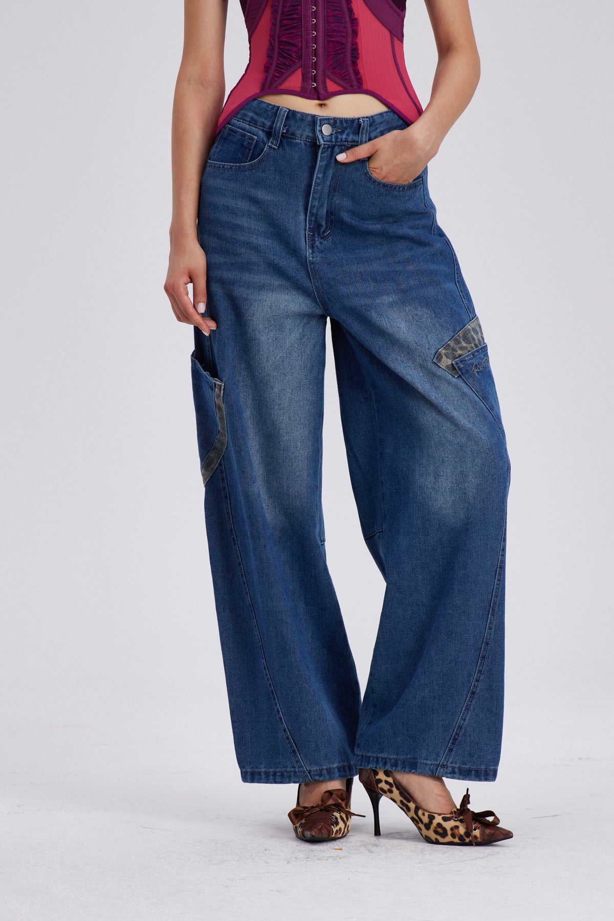 Chayyim Leopar Cepli Bol Pantolon