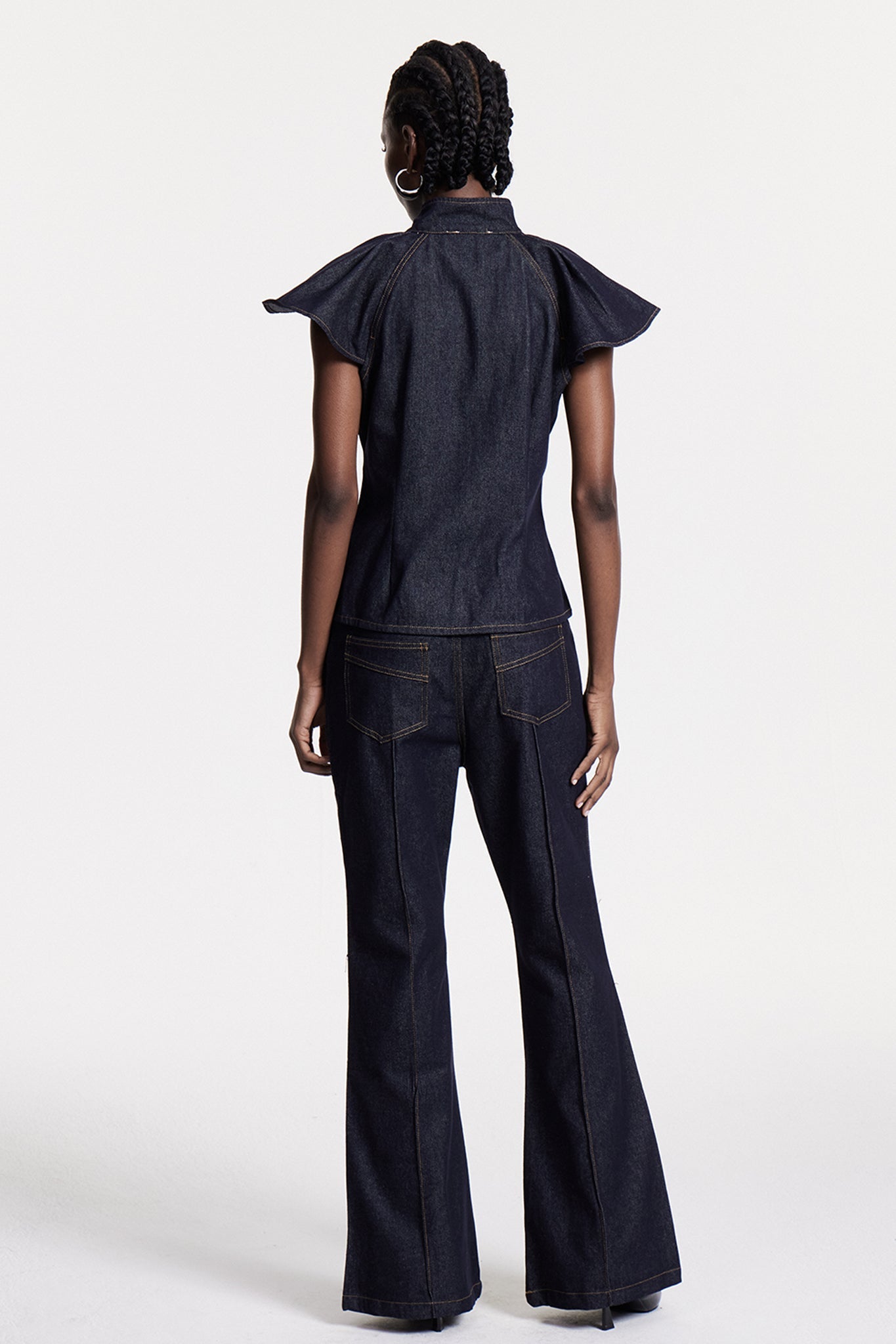 Chrestos Ruffle Denim Pantolon Takımı