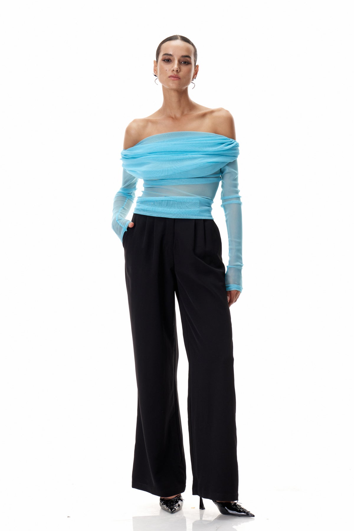 Clement Omuz Açık Mavi File Üst