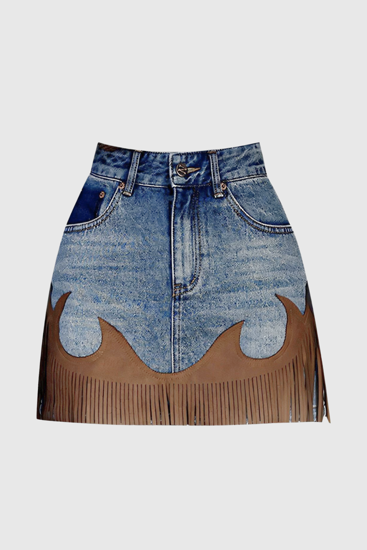Colette Kovboy Saçaklı Mini Etek