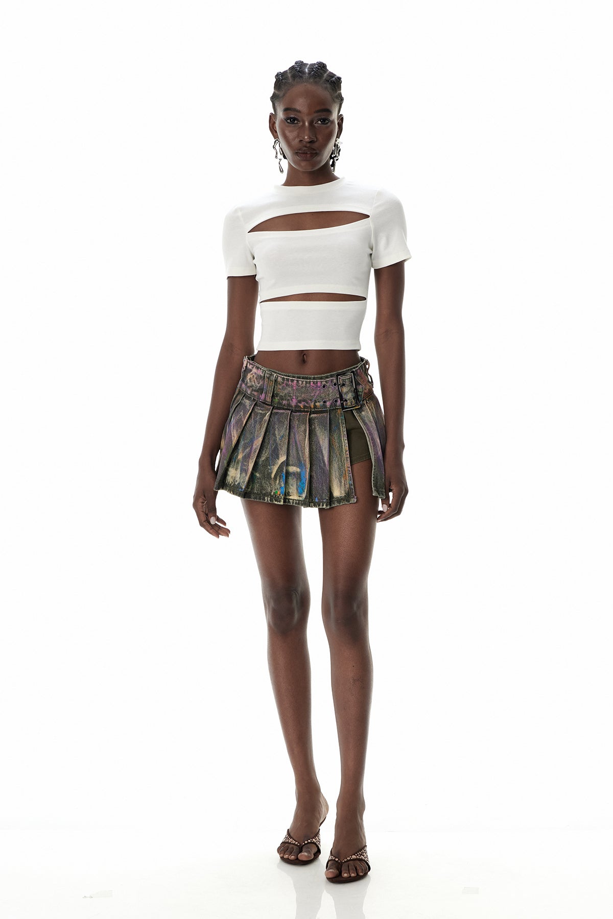 Cua Batik Split Denim Mini Etek