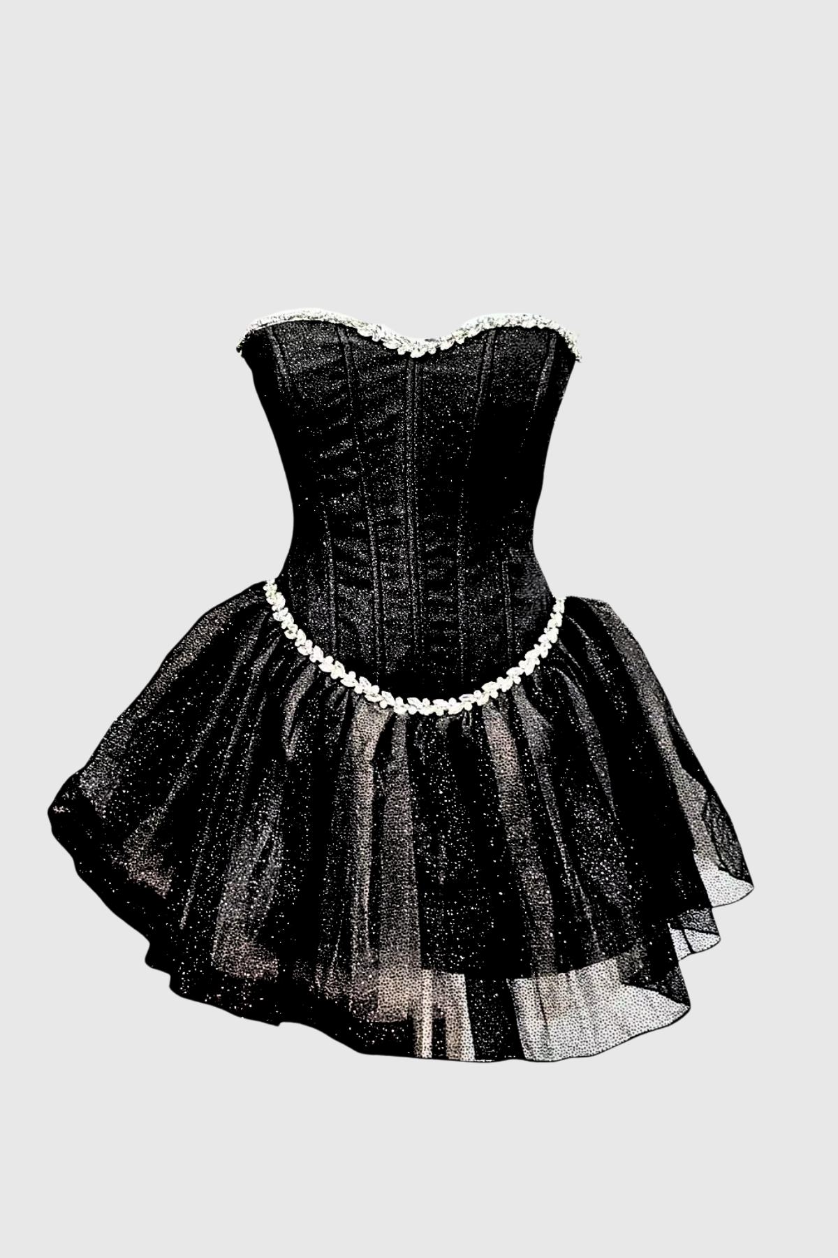 Danko Straplez Korseli Kabarık Mini Elbise