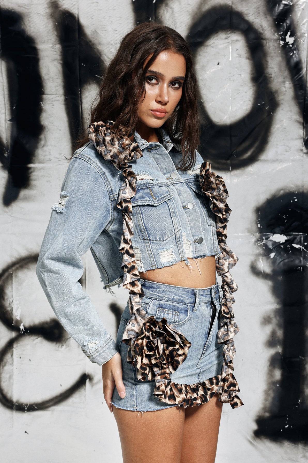 Darcy Çiçek Saçaklı Denim Ceket