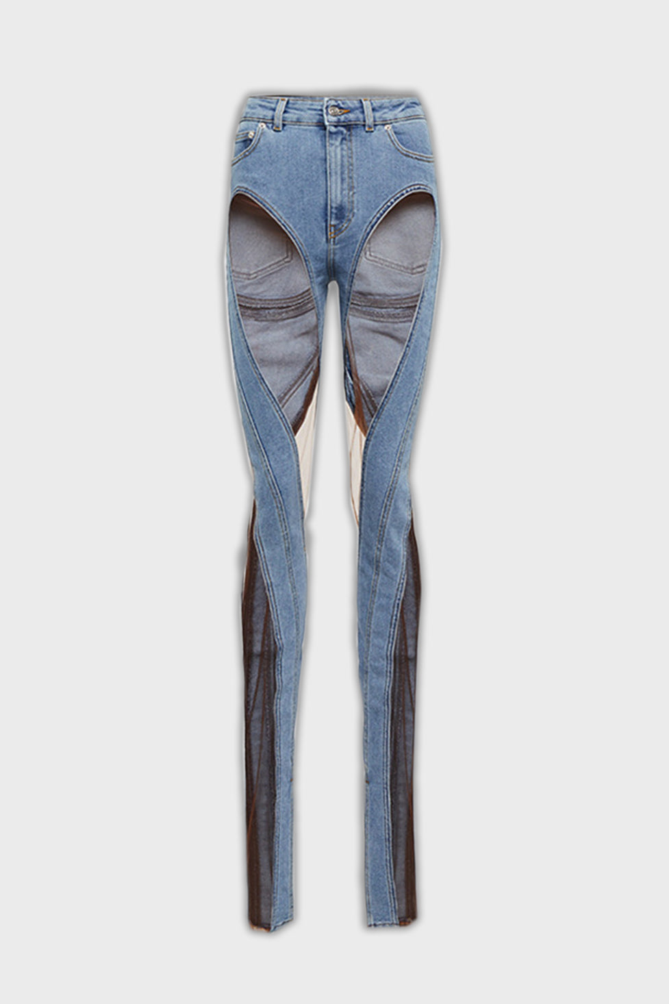 Delilah Yüksek Bel Fileli Skinny Jeans