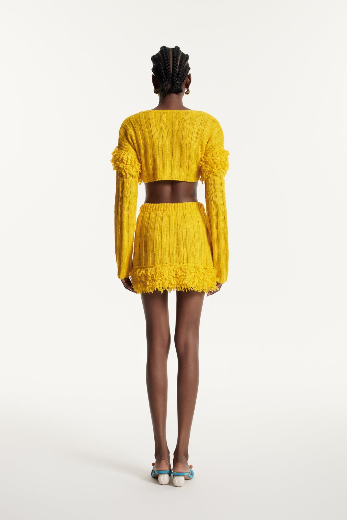 Edvige Saçaklı Örme Etek Takımı