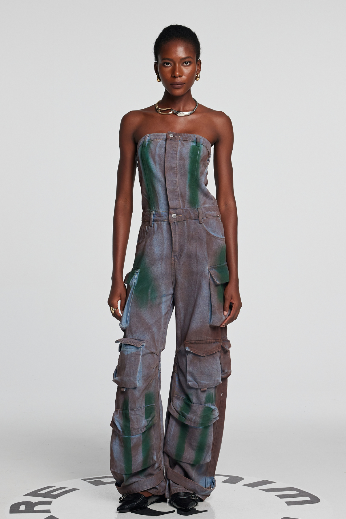 Emma Kamuflaj Denim Tulum
