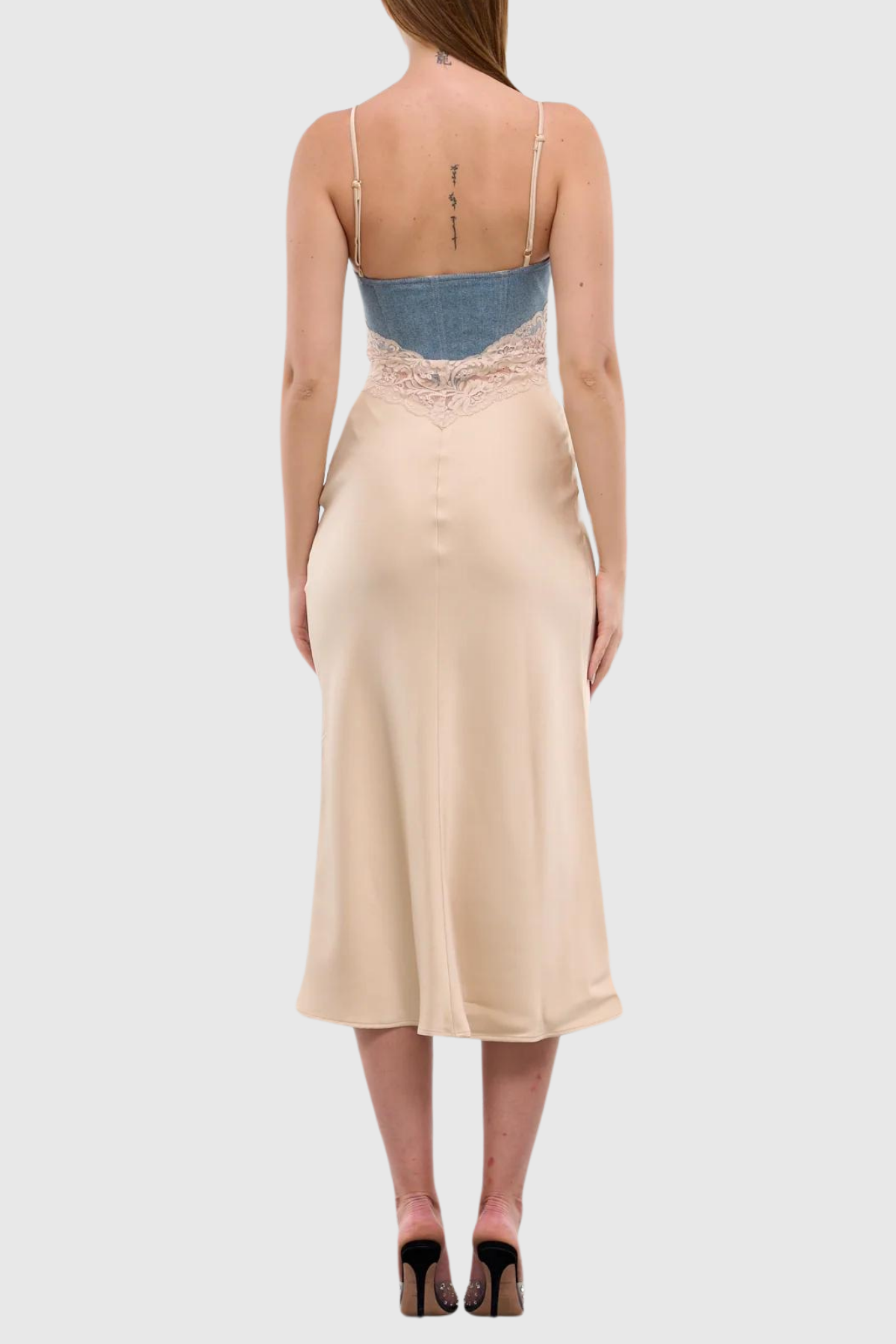 Kayısı Isabella Denim Maxi Elbise