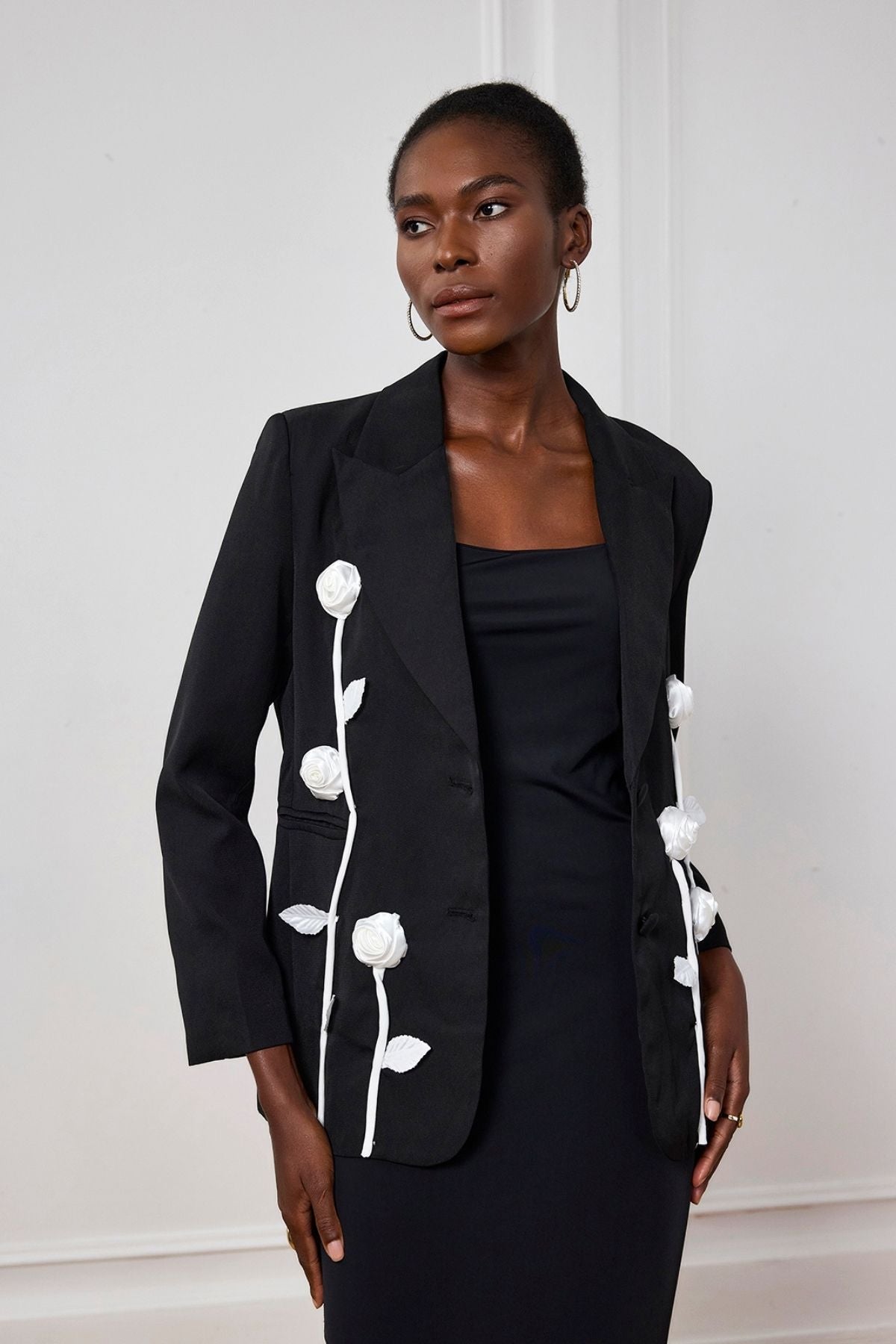 Kamiyah Çiçek Yaka Dalma Blazer