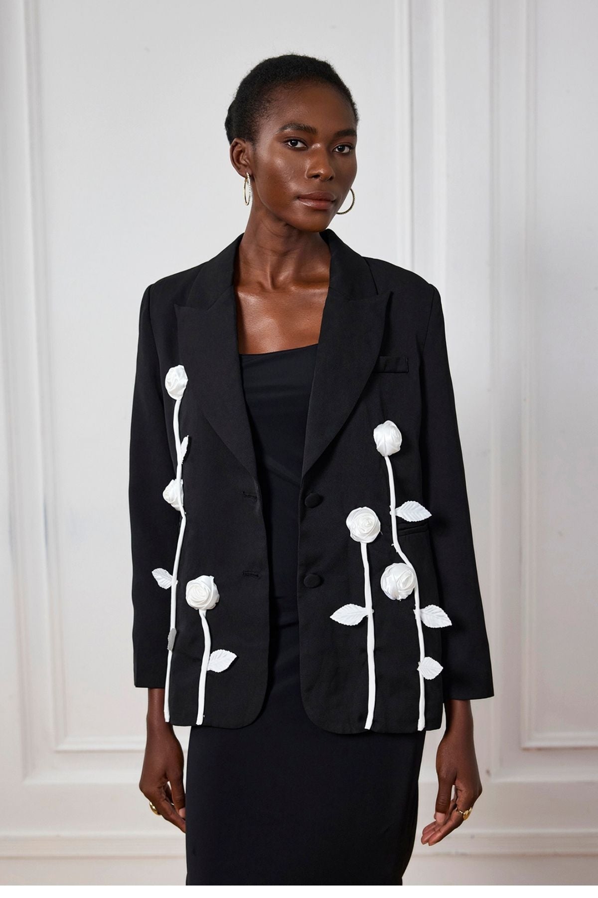 Kamiyah Çiçek Yaka Dalma Blazer