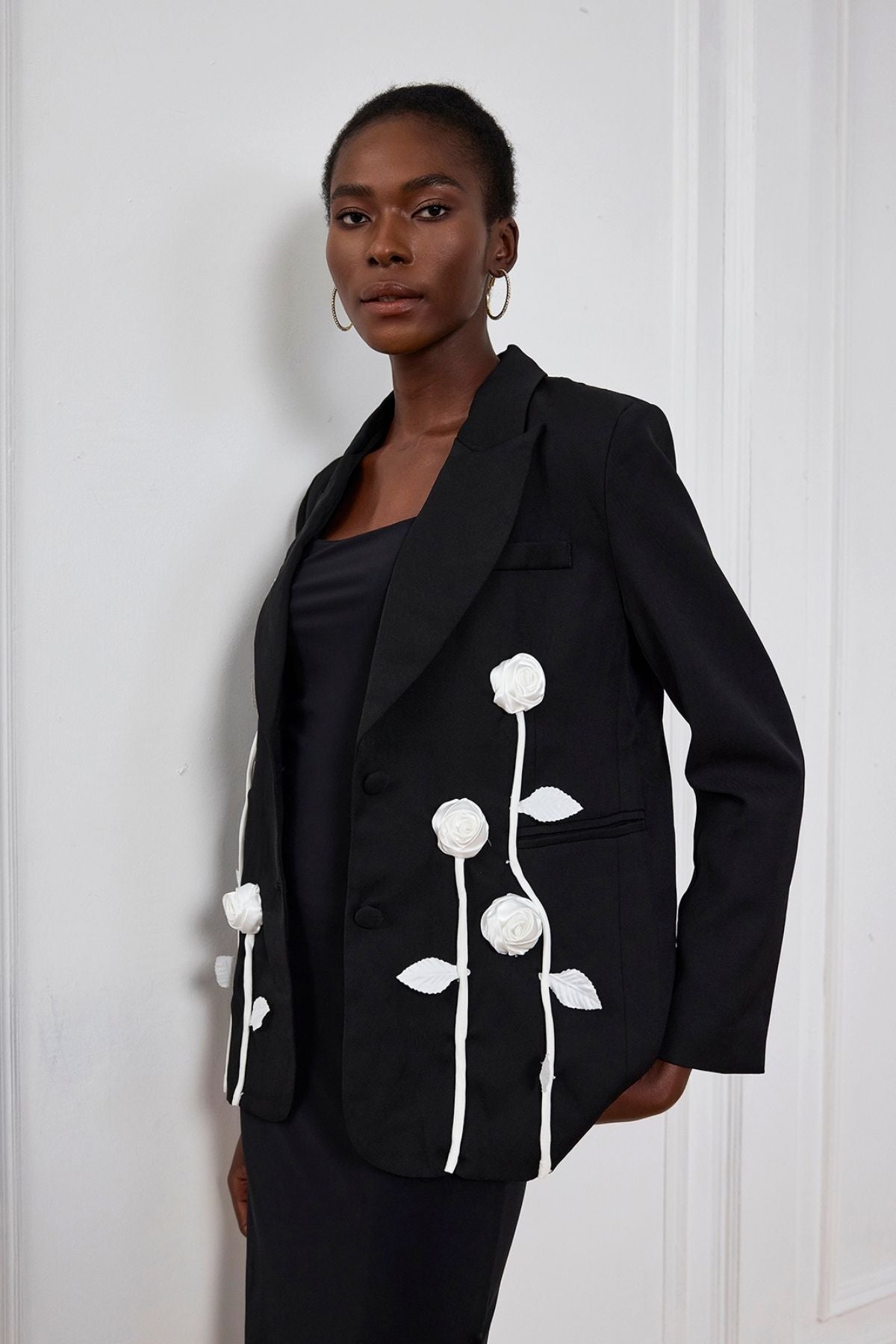 Kamiyah Çiçek Yaka Dalma Blazer