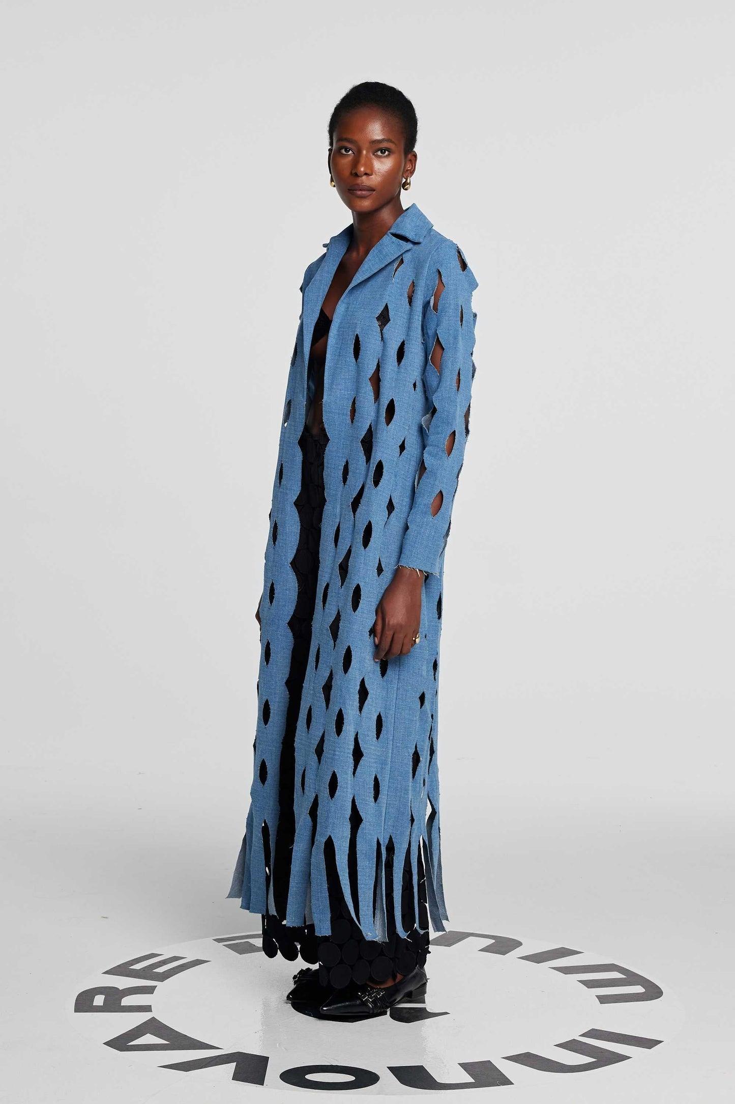 Lilly Geometrik Hollow Denim Ceket