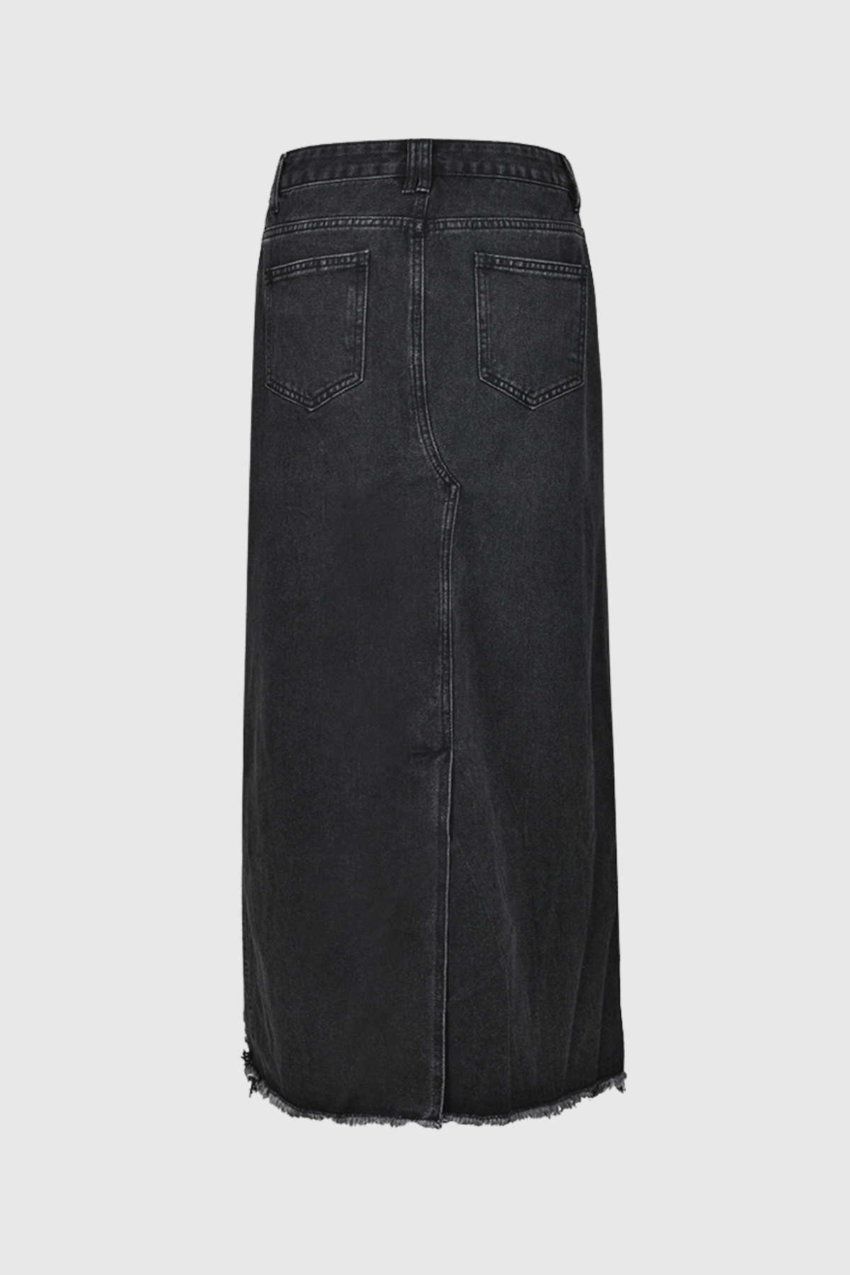 Melany Püsküllü Yüksek Bölme Denim Maxi Etek