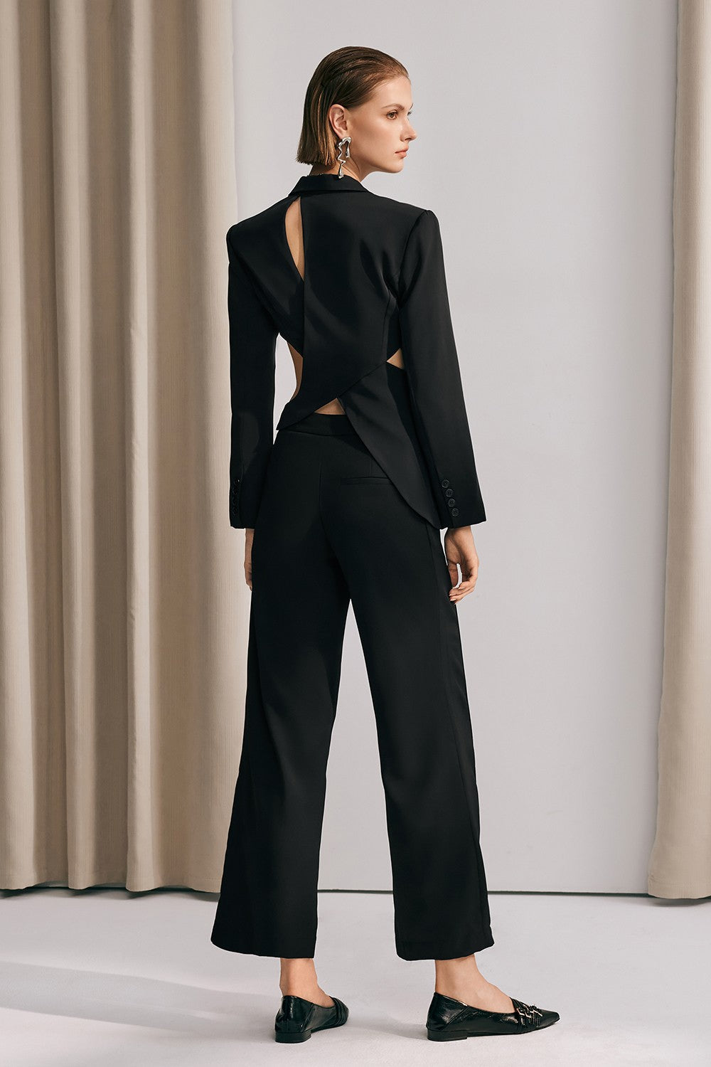 Morgan Siyah Asimetrik Kesim Blazer