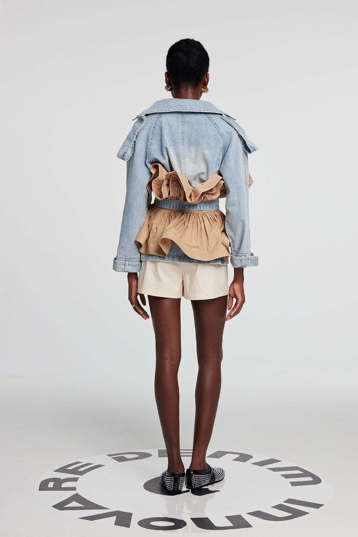 Noor Deconstructed Fırfırlı Denim Ceket